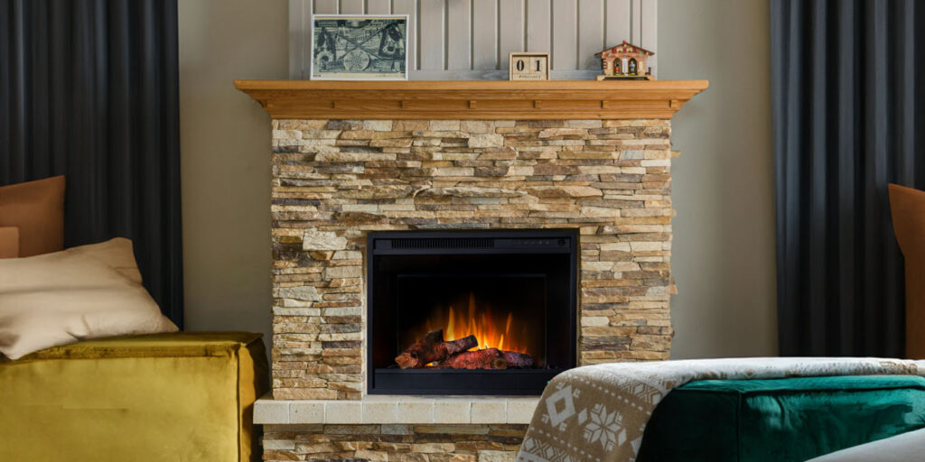 Elektrische haard plaatsen in een bestaande schouw of ombouw